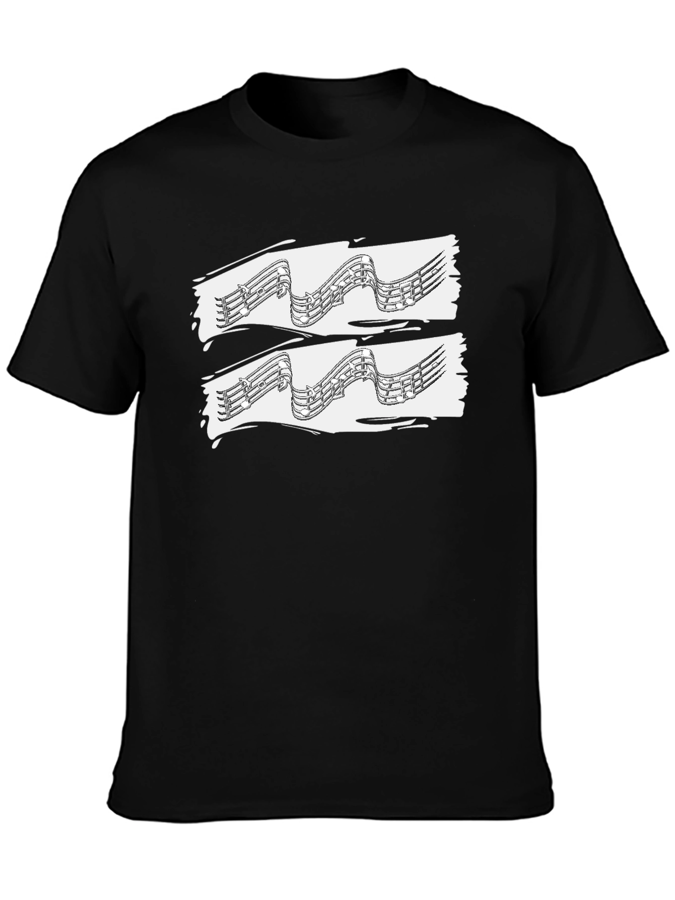 Musical Note Graphic Black Tee