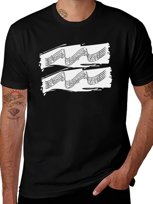 Musical Note Graphic Black Tee