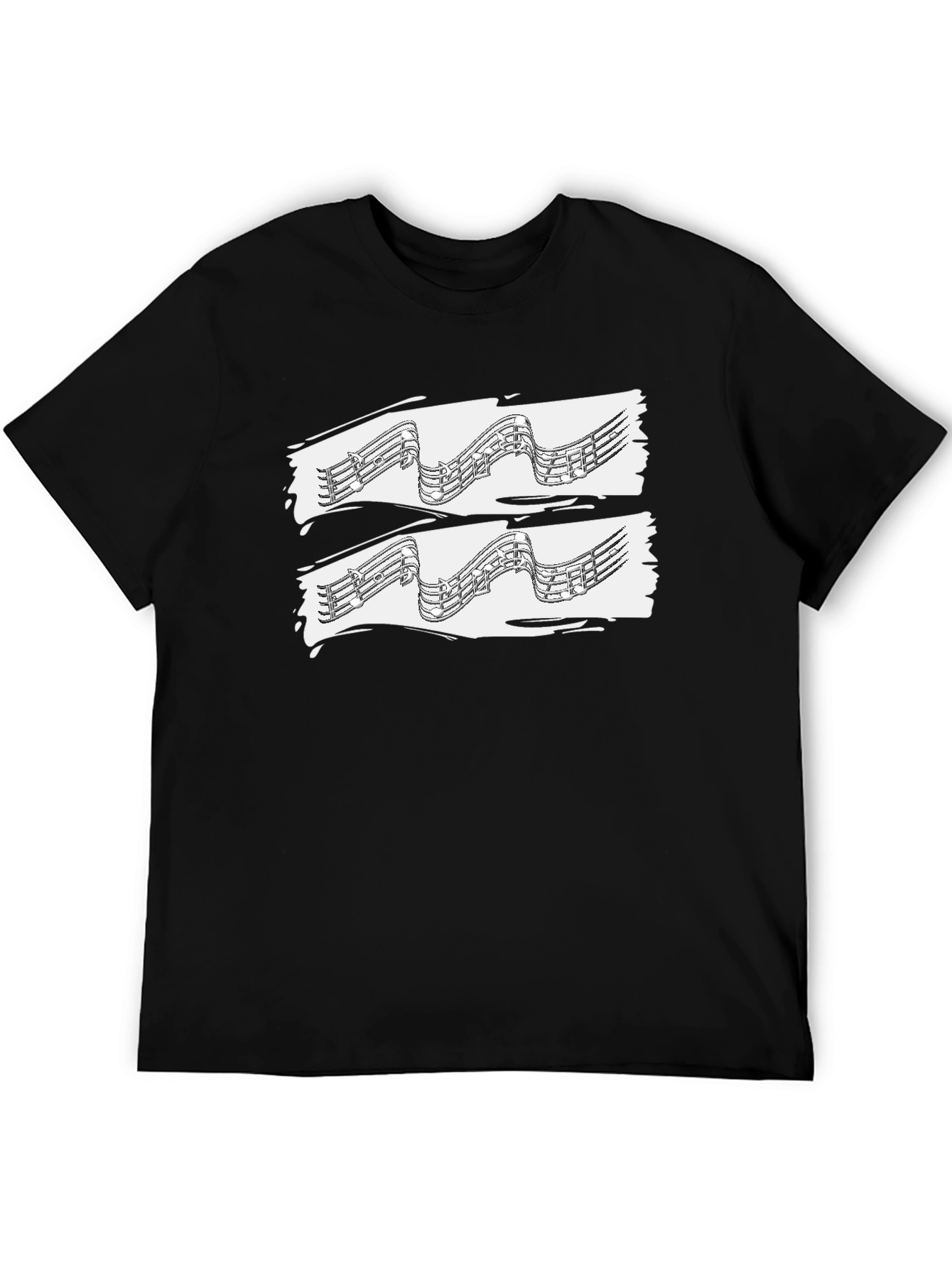 Musical Note Graphic Black Tee