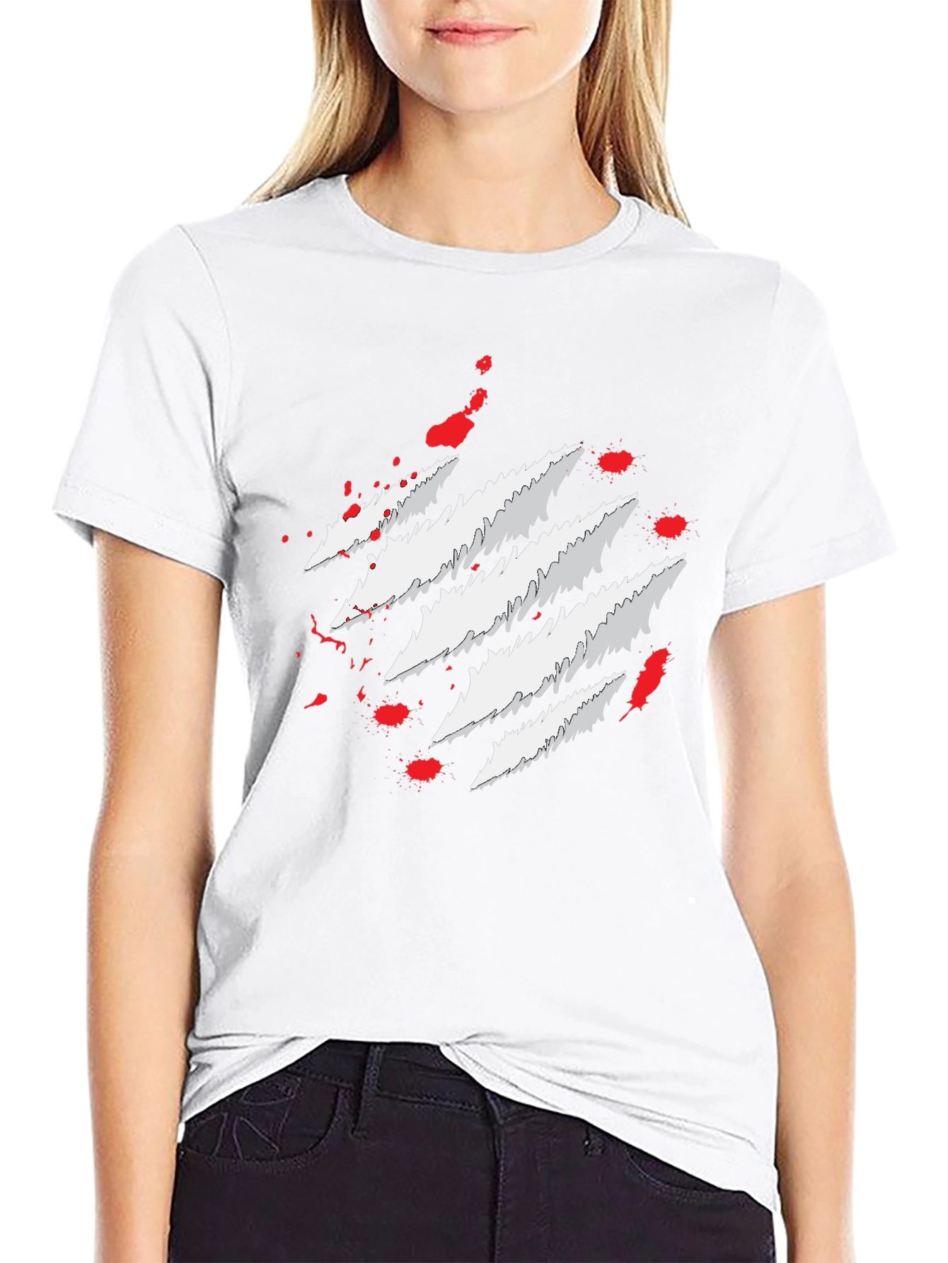 Claw Mark Graphic Print Mens T-Shirt