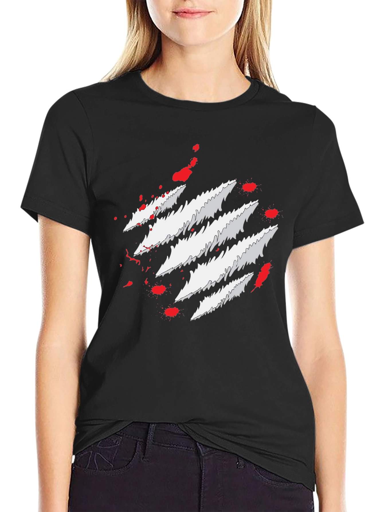 Claw Mark Graphic Print Mens T-Shirt