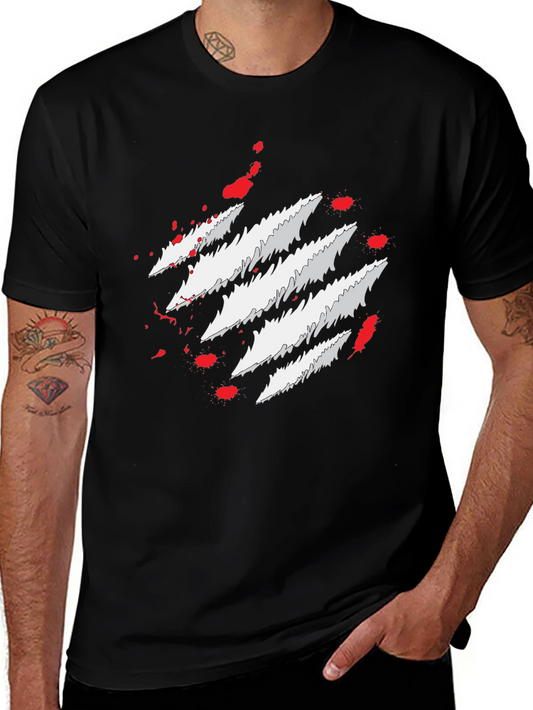 Claw Mark Graphic Print Mens T-Shirt