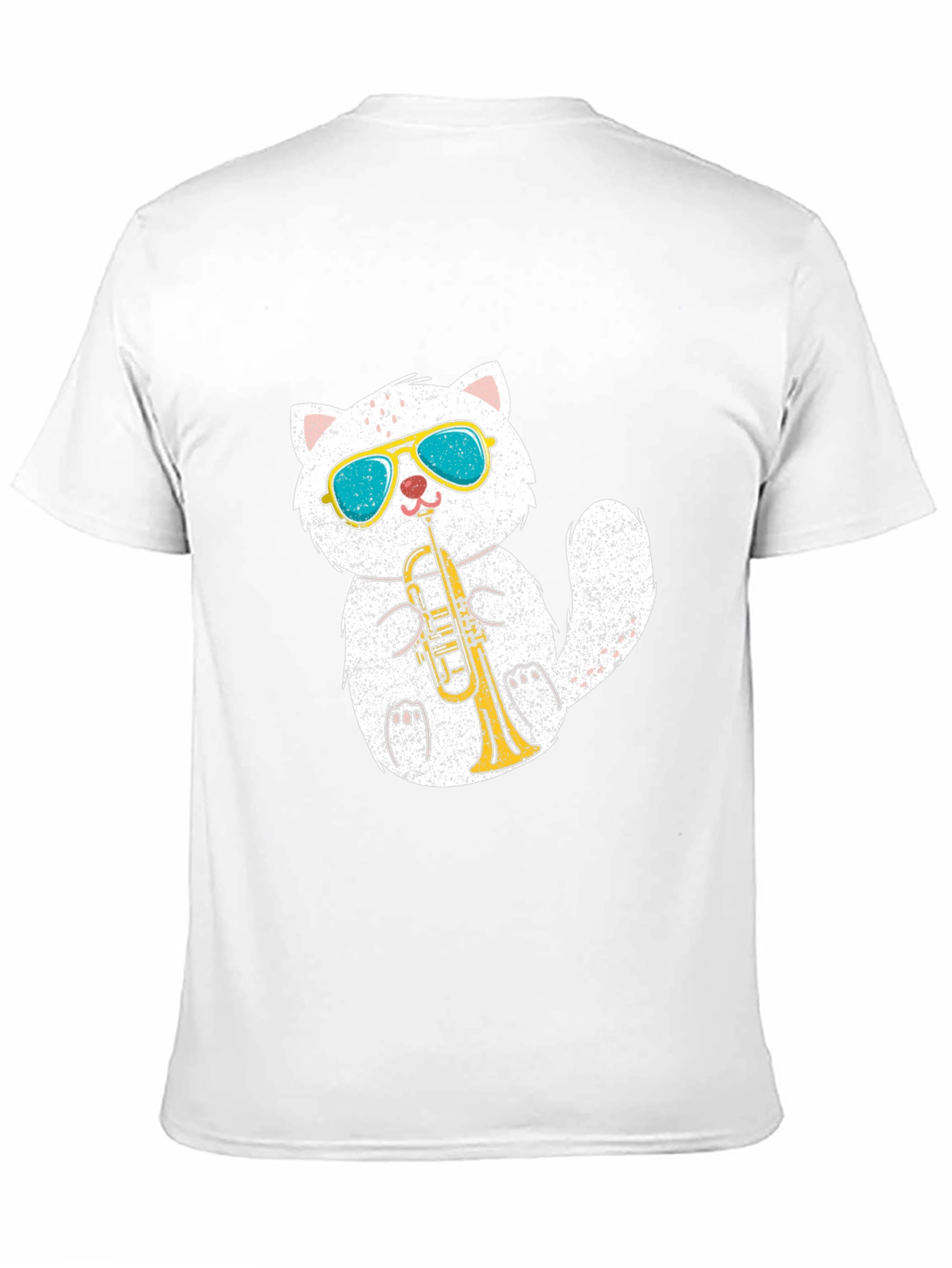Cool Cat Trumpet Player Graphic T-Shirt