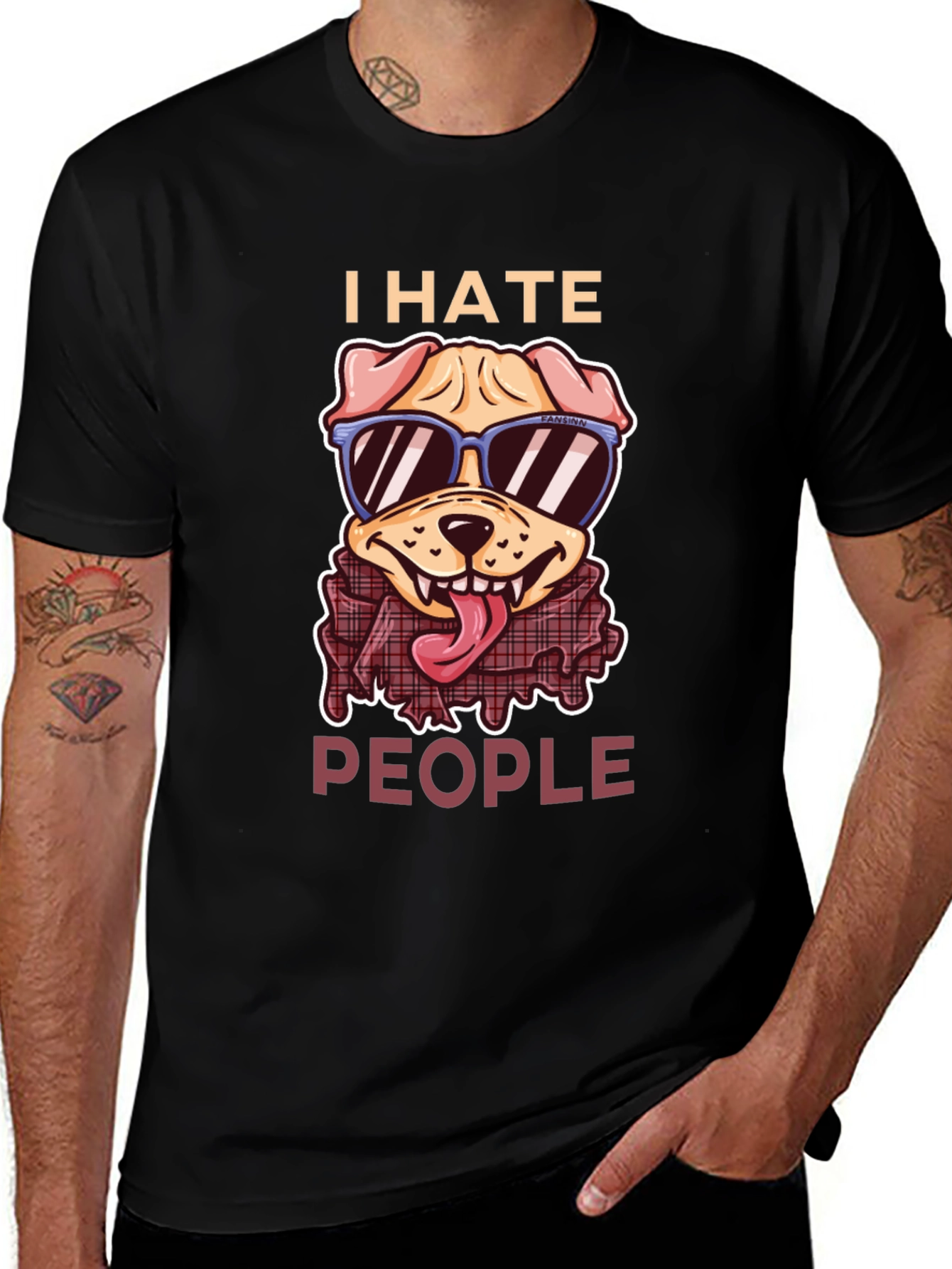 I Hate People Dog Graphic T-Shirt