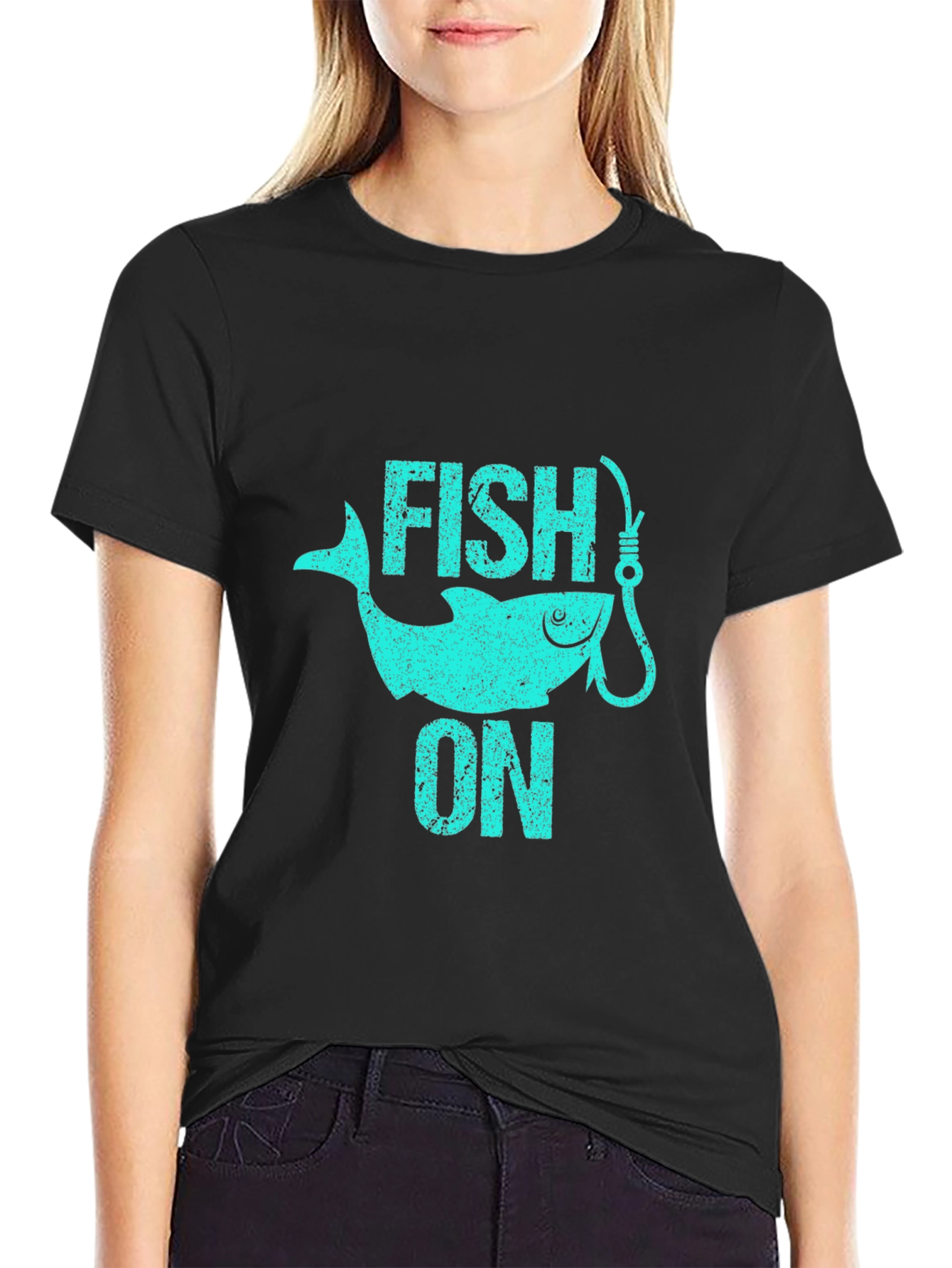 Fish On Black Graphic Tee