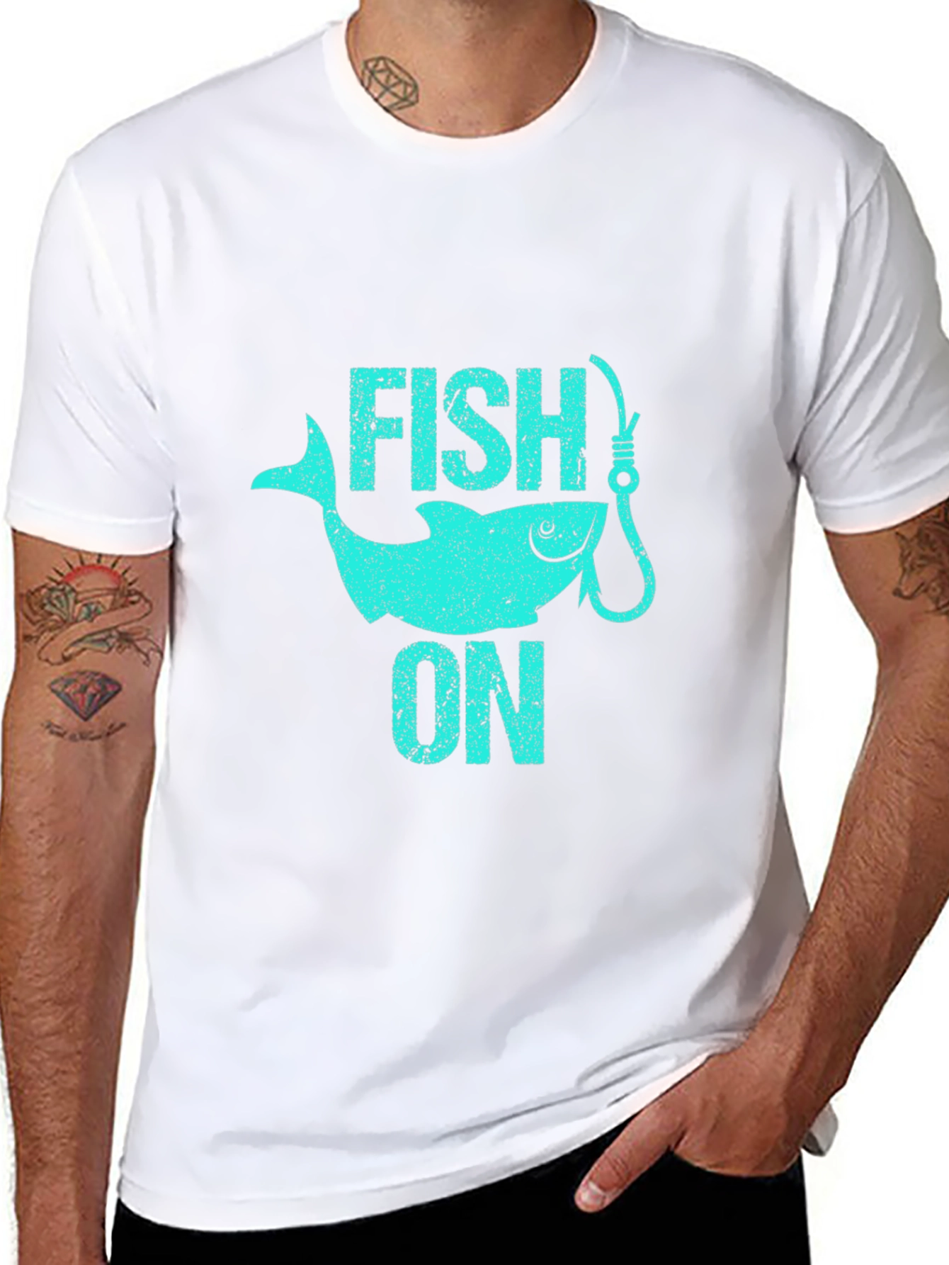 Fish On Black Graphic Tee