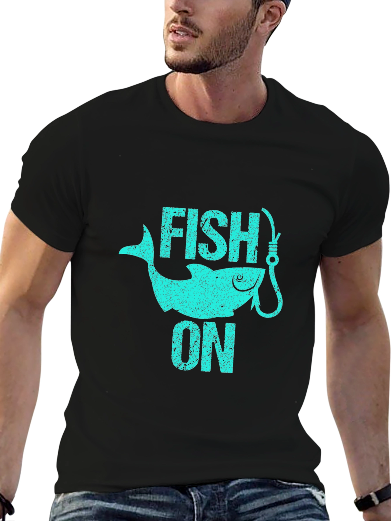 Fish On Black Graphic Tee