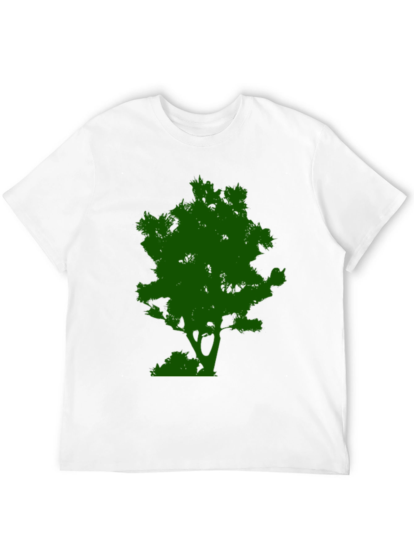 Green Tree Graphic Tee - Black Cotton Casual Shirt