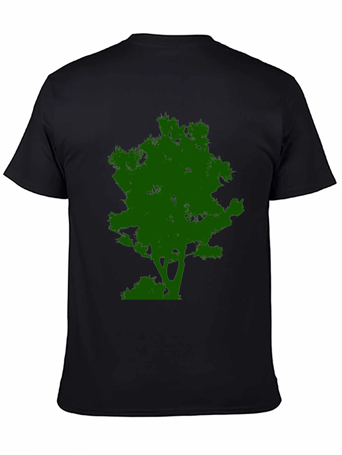 Green Tree Graphic Tee - Black Cotton Casual Shirt