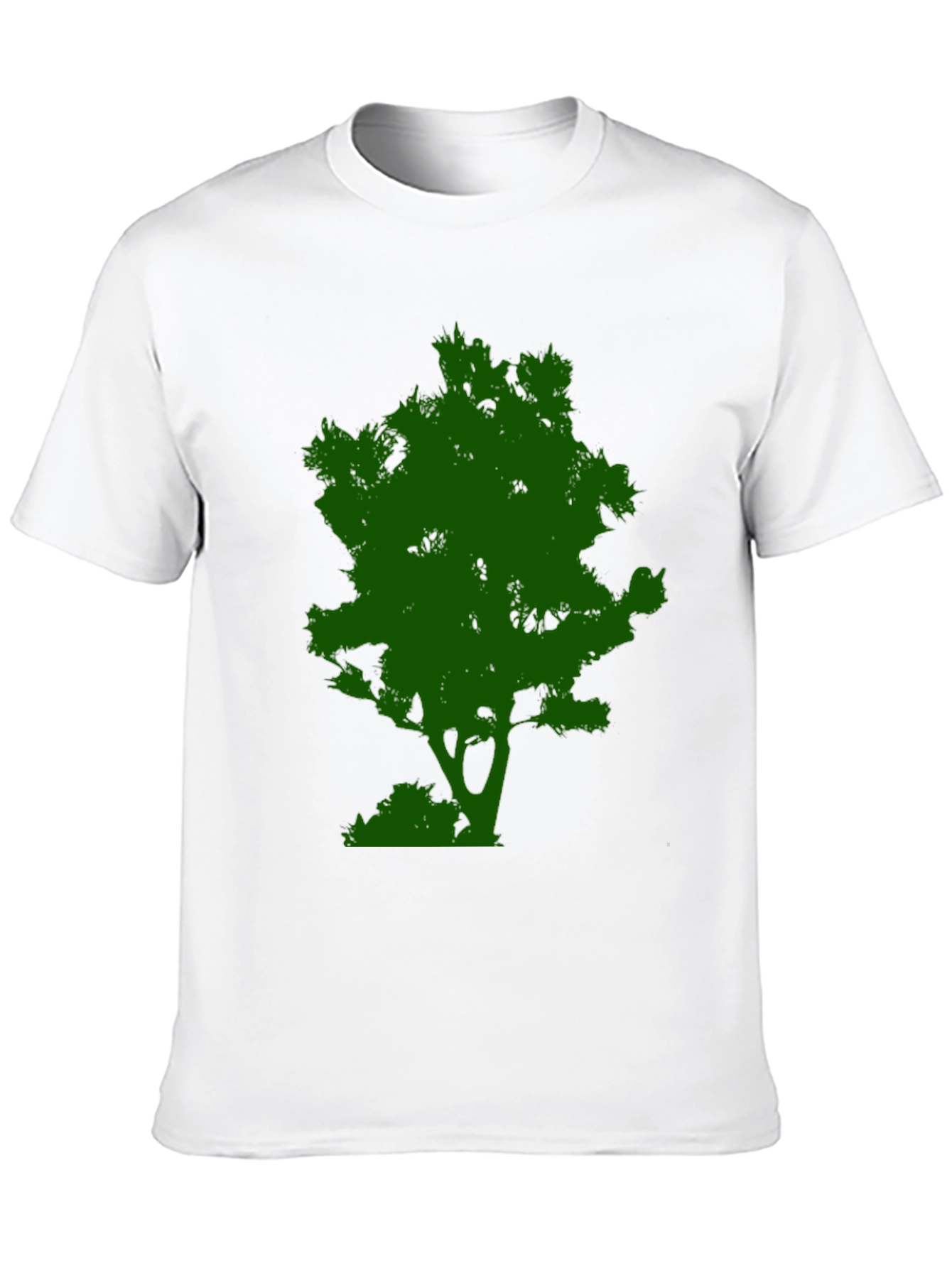 Green Tree Graphic Tee - Black Cotton Casual Shirt