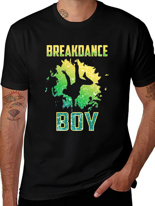 Breakdance Boy Graphic T-Shirt - Black