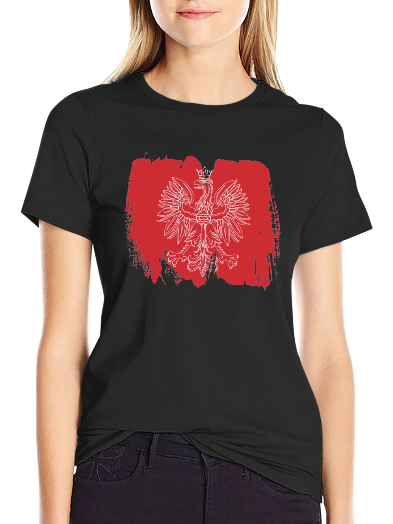 Polish Eagle T-Shirt - Red & White Flag