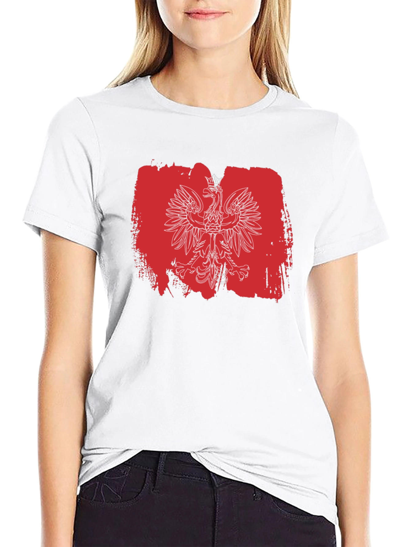 Polish Eagle T-Shirt - Red & White Flag