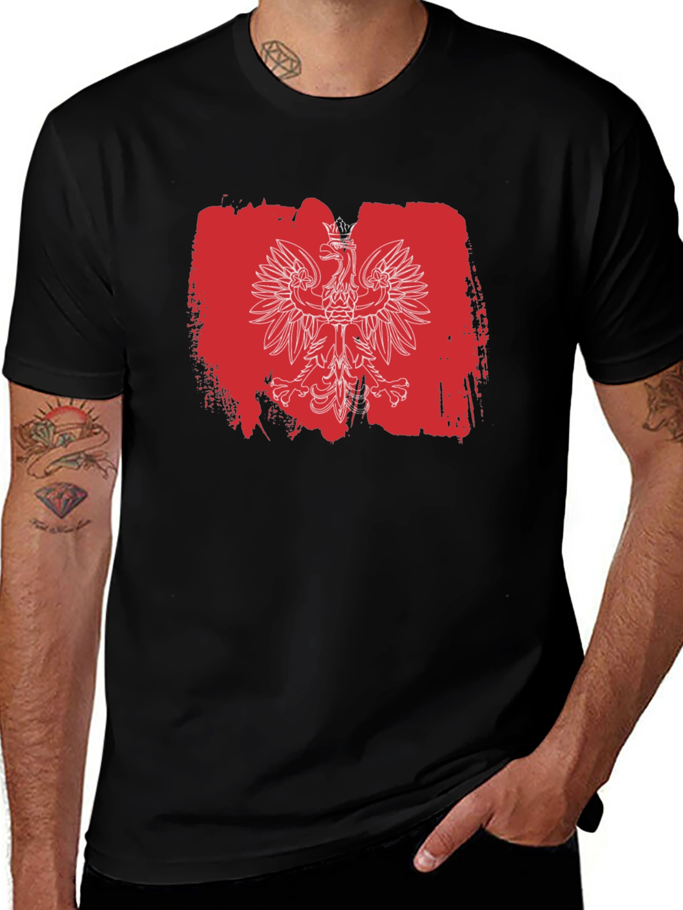 Polish Eagle T-Shirt - Red & White Flag
