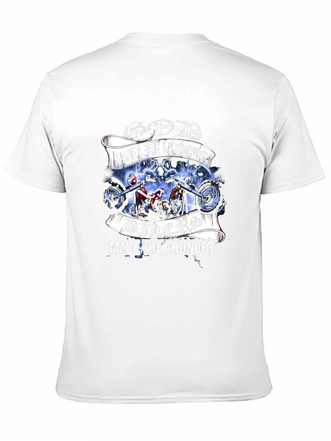 God Makes Lightning Bikers Thunder Graphic Tee