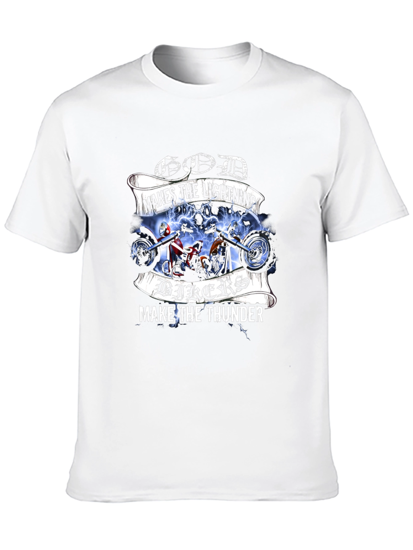 God Makes Lightning Bikers Thunder Graphic Tee