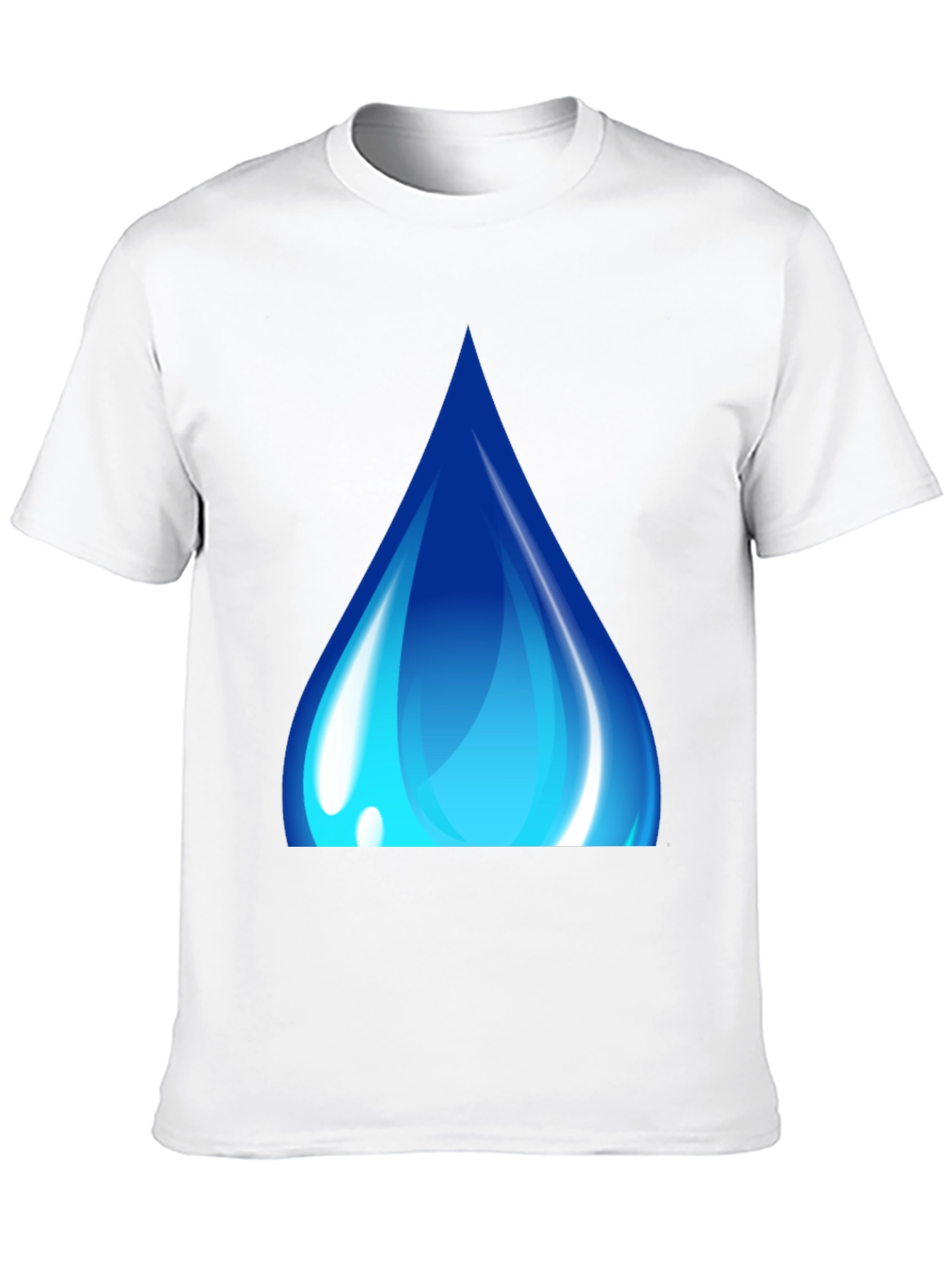 Blue Water Drop Graphic Black T-Shirt