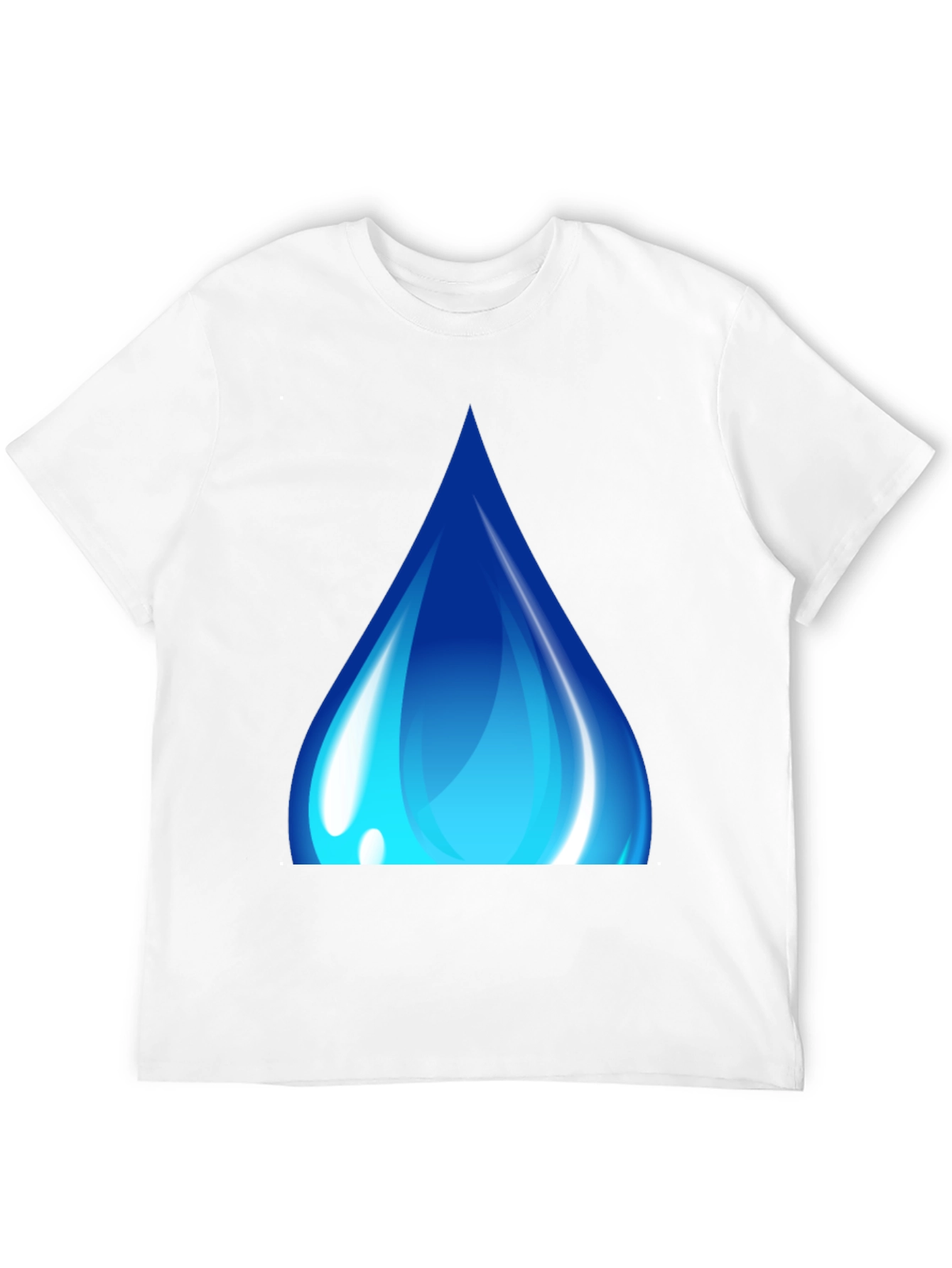 Blue Water Drop Graphic Black T-Shirt