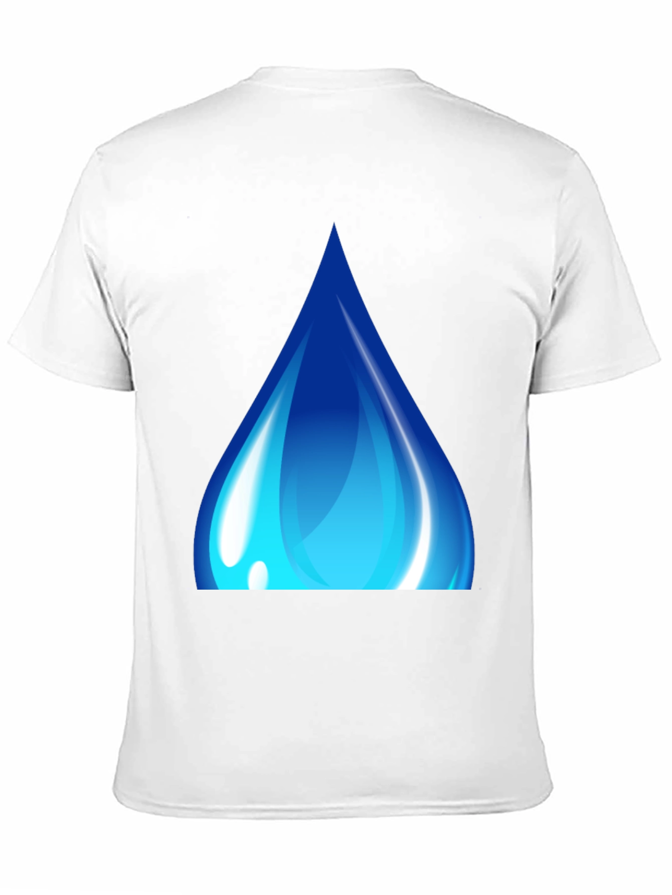 Blue Water Drop Graphic Black T-Shirt
