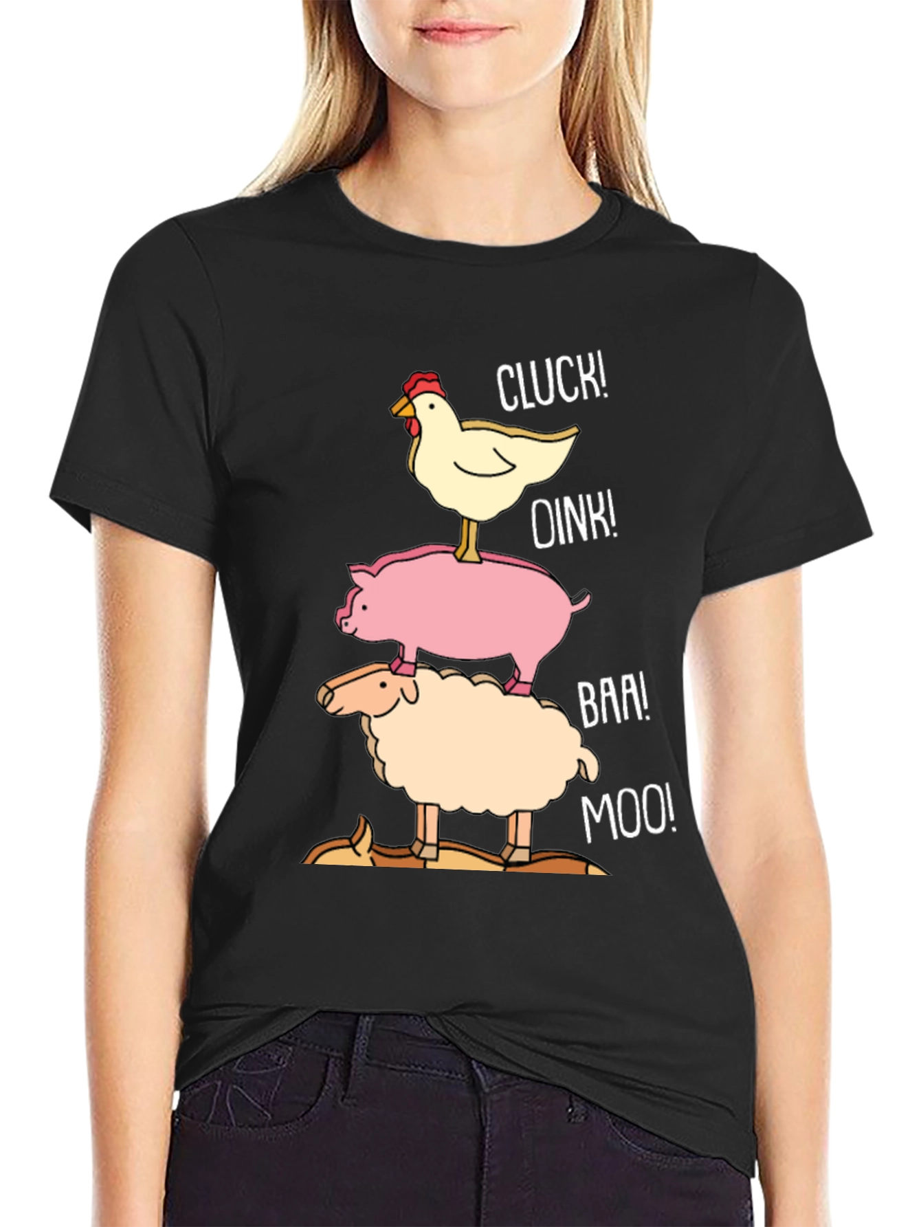 Funny Farm Animal Stack T-Shirt