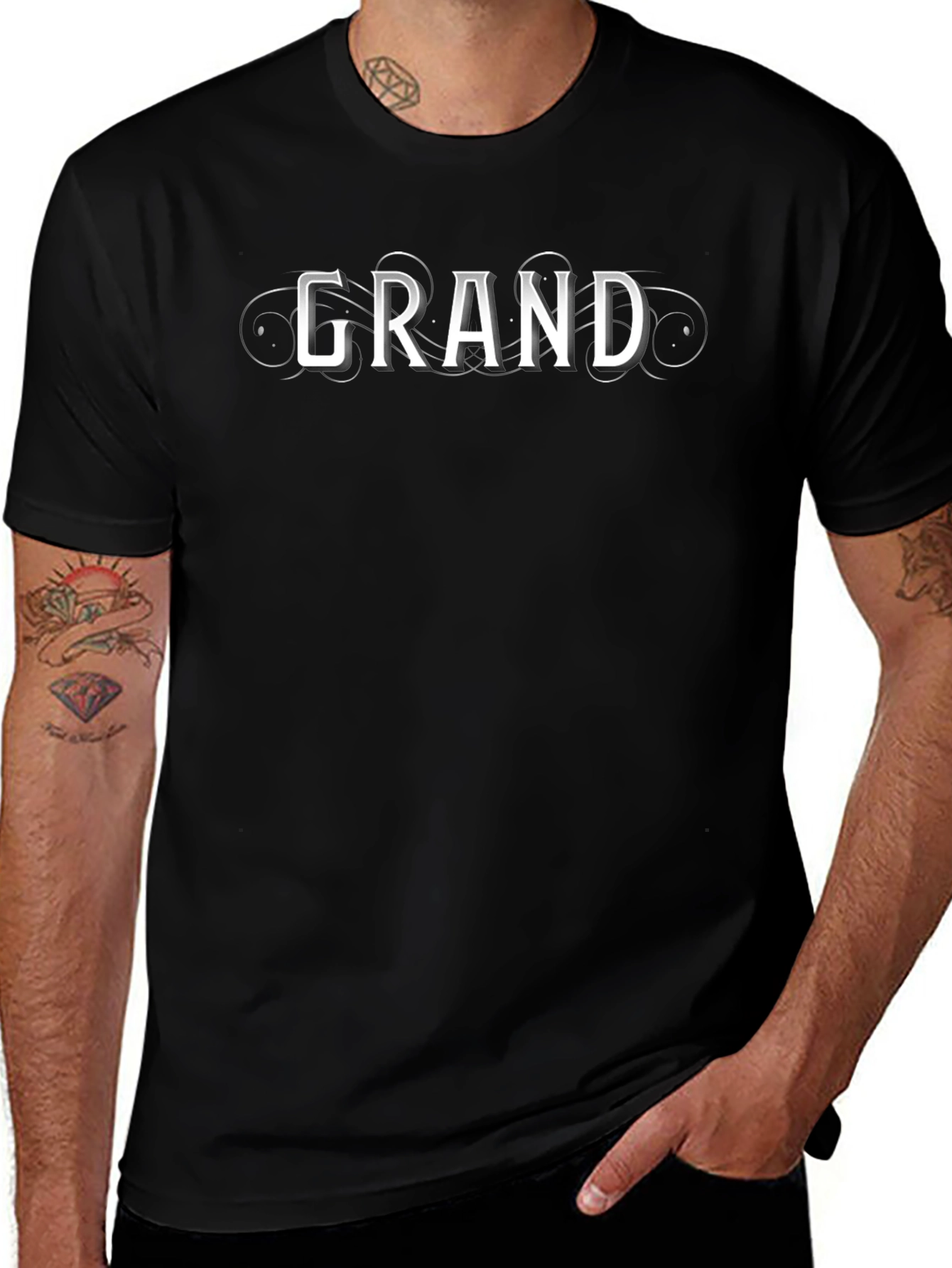 Grand Tee - Stylish Black Graphic T-Shirt
