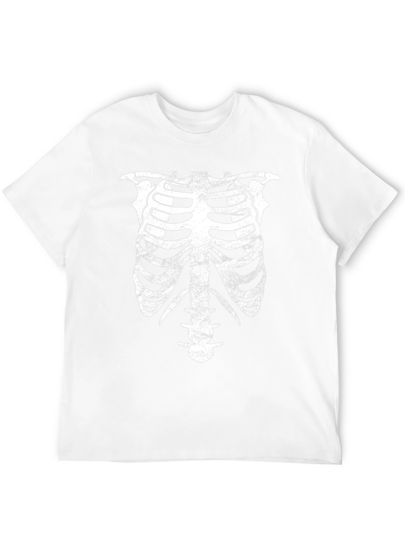Skeleton Rib Cage Graphic Print Black T-Shirt