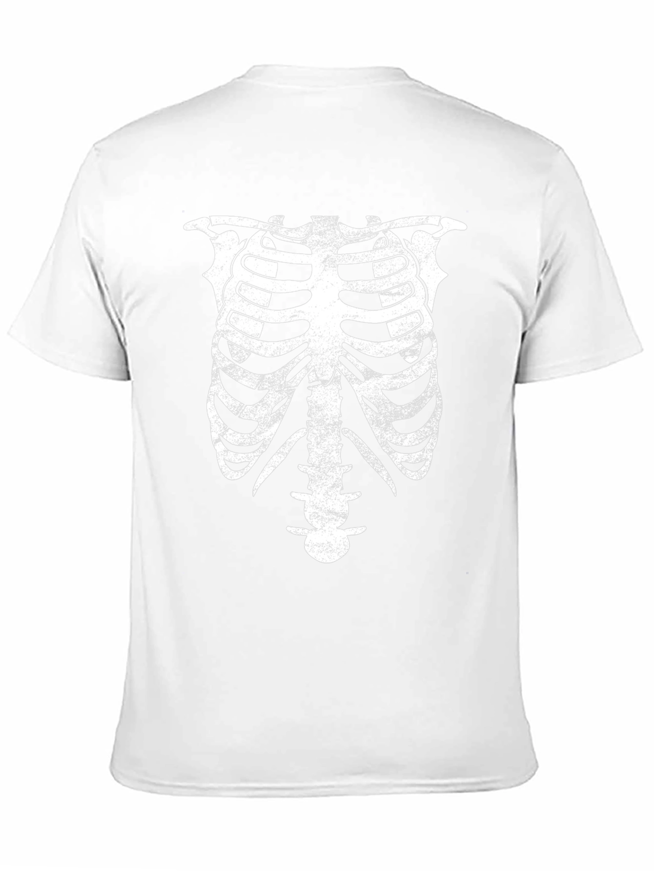 Skeleton Rib Cage Graphic Print Black T-Shirt