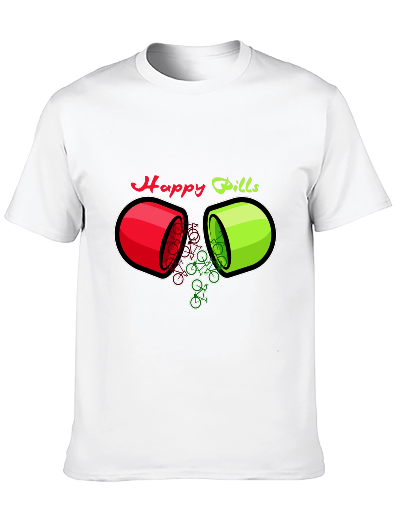 Happy Pills Bicycle T-Shirt - Quirky Graphic Tee