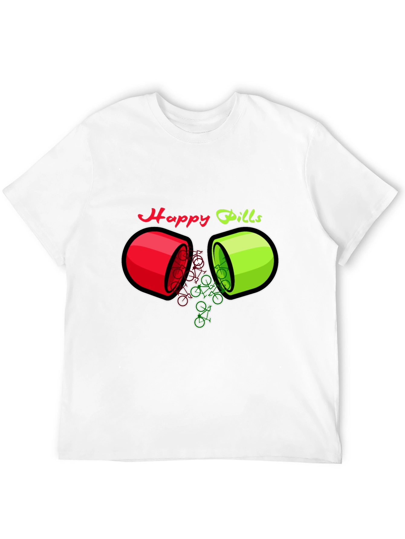Happy Pills Bicycle T-Shirt - Quirky Graphic Tee