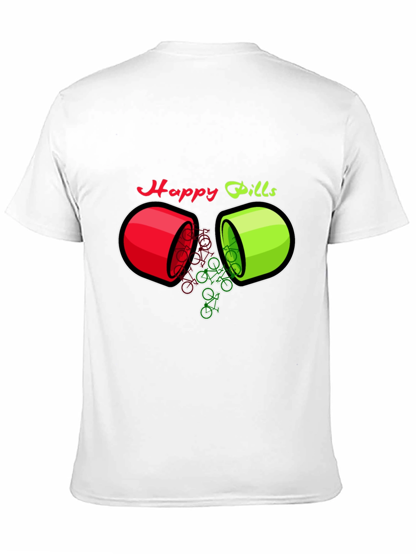 Happy Pills Bicycle T-Shirt - Quirky Graphic Tee