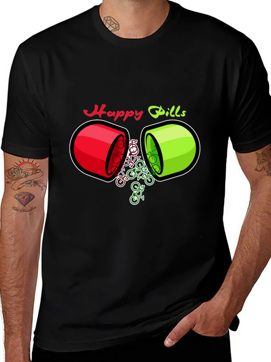 Happy Pills Bicycle T-Shirt - Quirky Graphic Tee