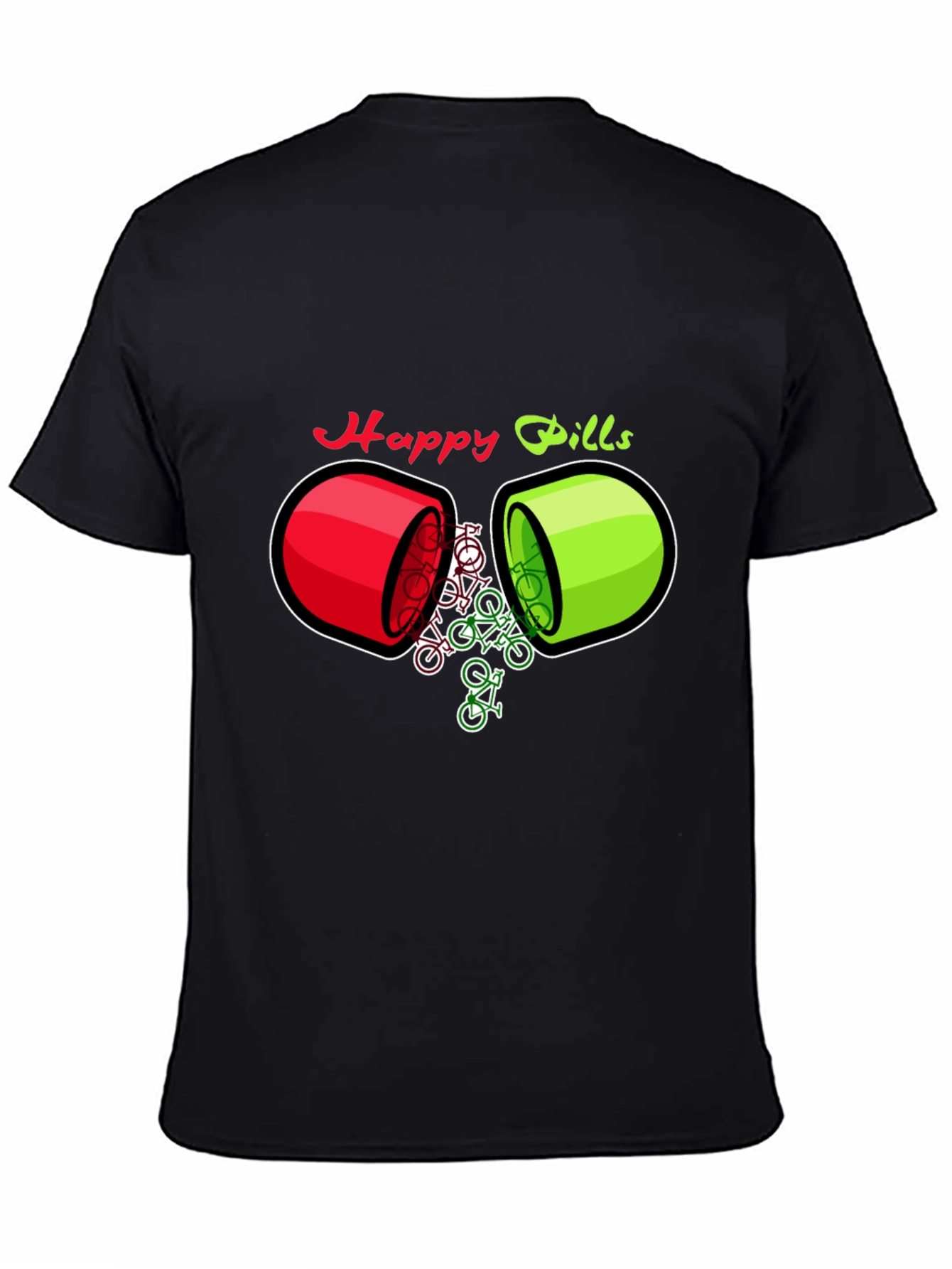 Happy Pills Bicycle T-Shirt - Quirky Graphic Tee