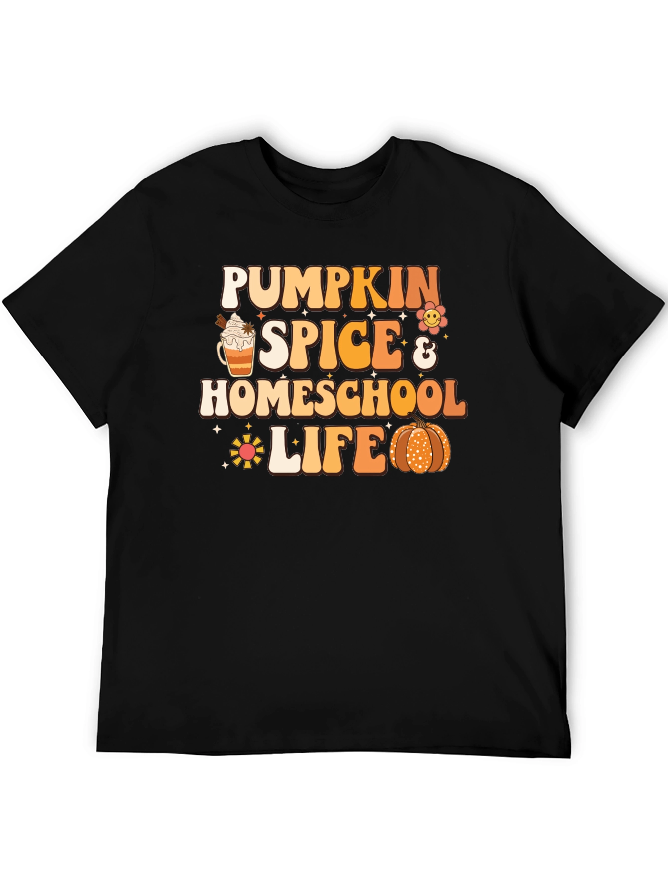 Pumpkin Spice Homeschool Life Black T-Shirt