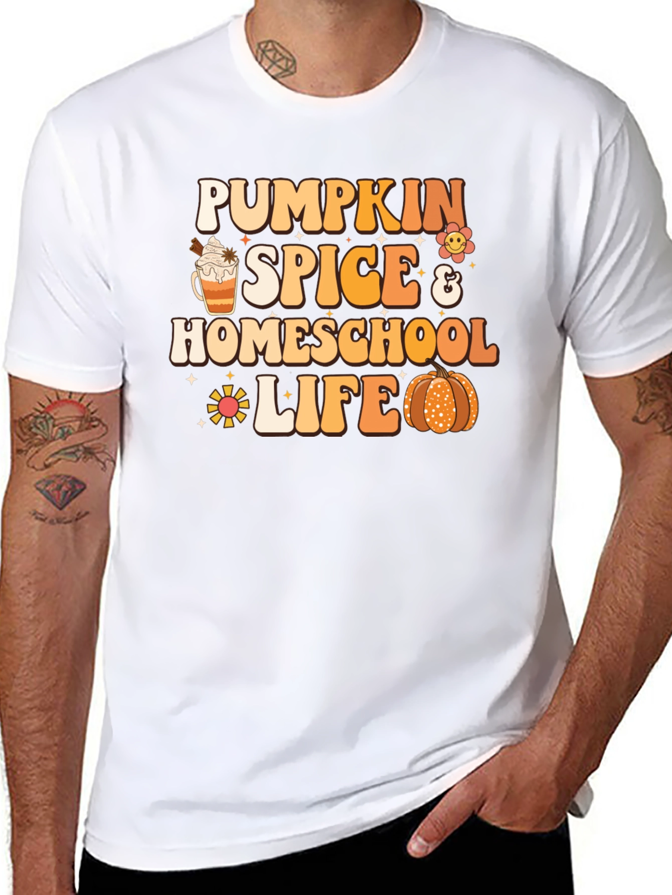 Pumpkin Spice Homeschool Life Black T-Shirt