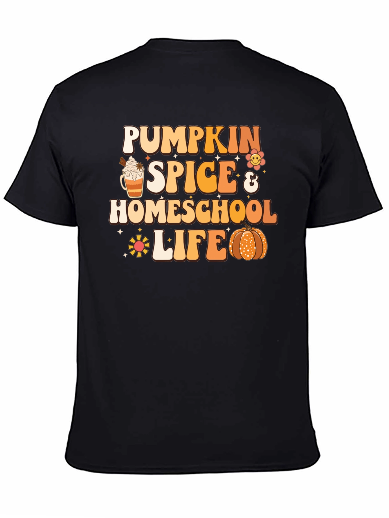Pumpkin Spice Homeschool Life Black T-Shirt