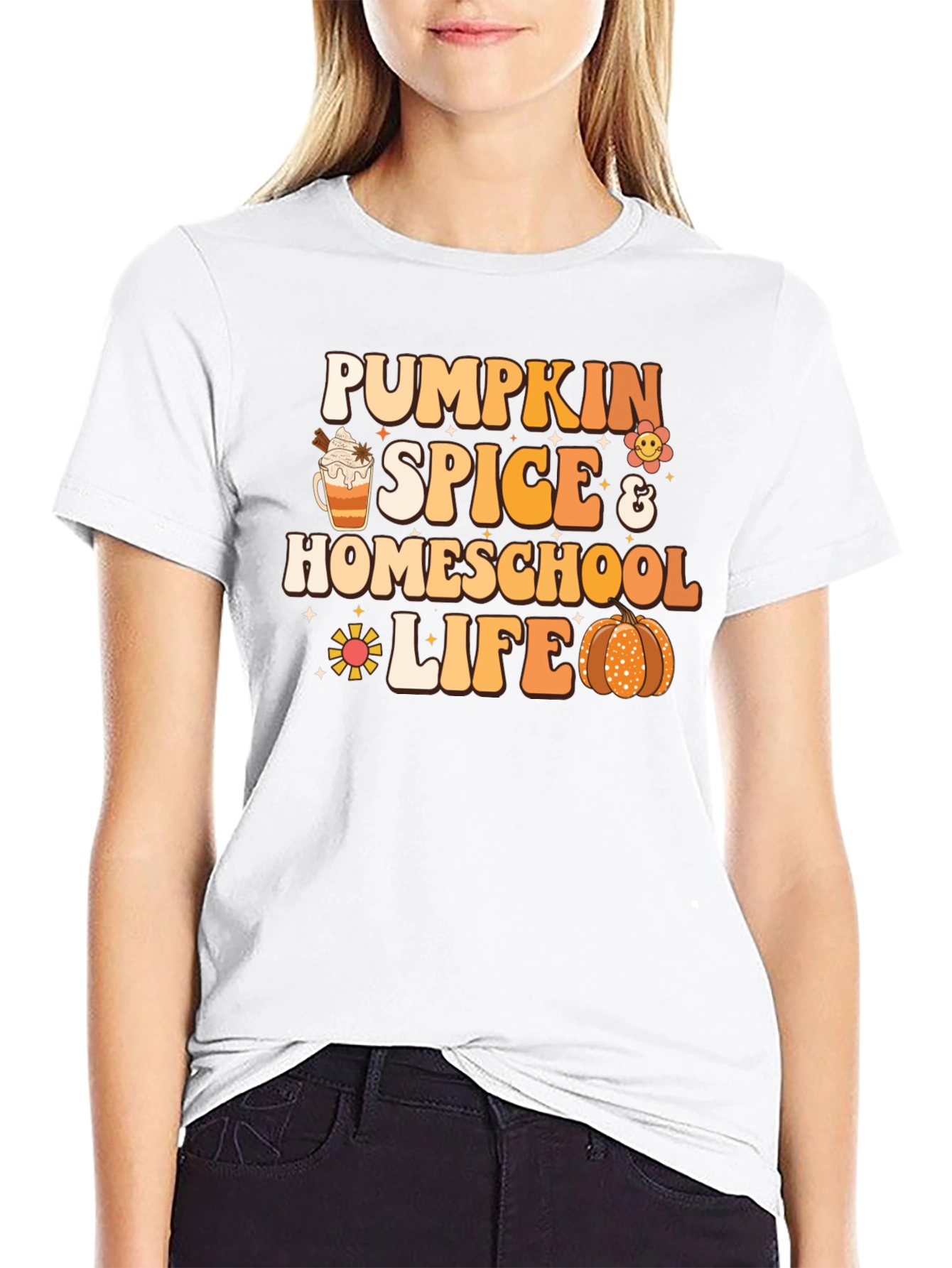Pumpkin Spice Homeschool Life Black T-Shirt