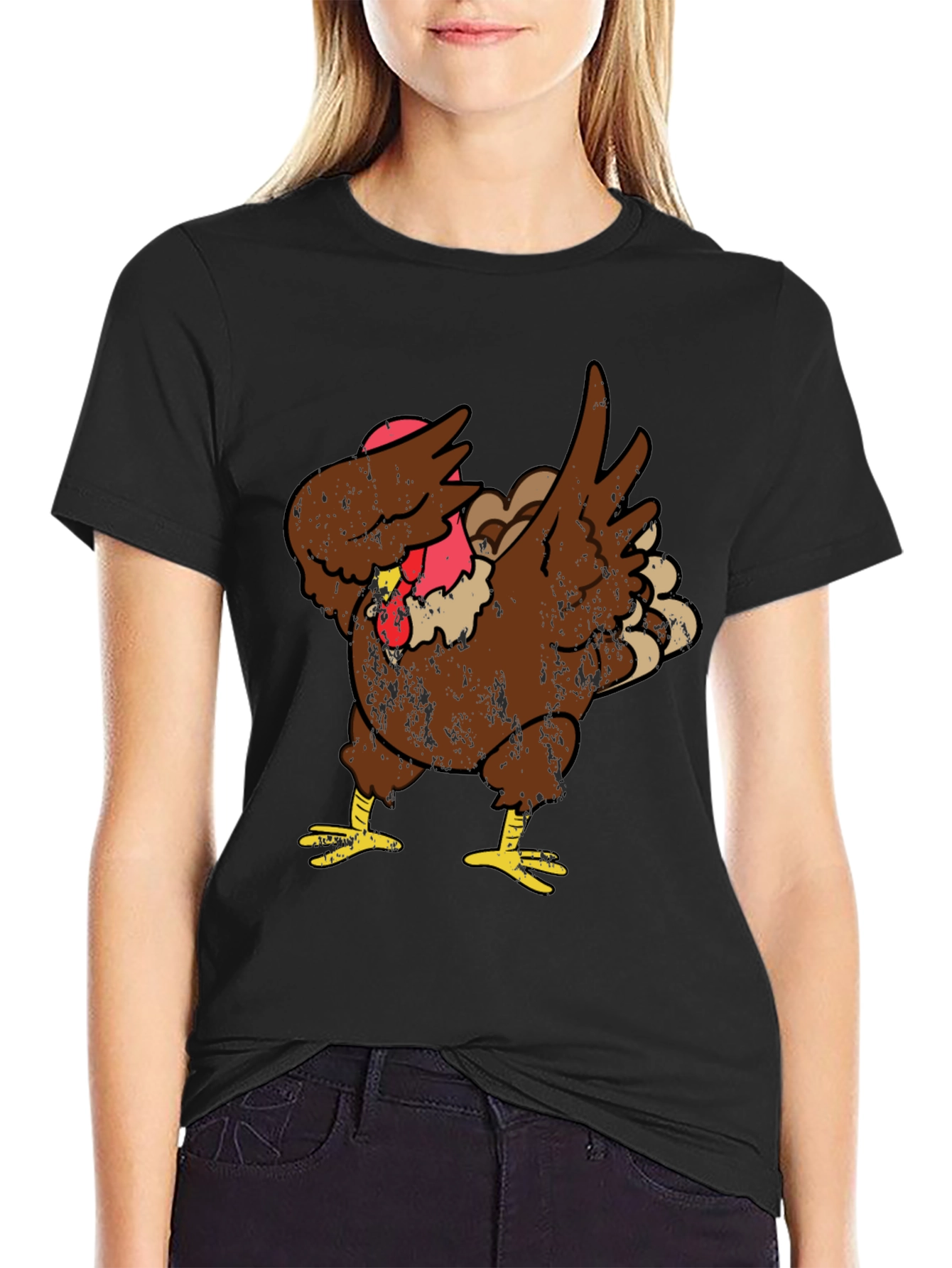 Thanksgiving Dabbing Turkey Graphic T-Shirt