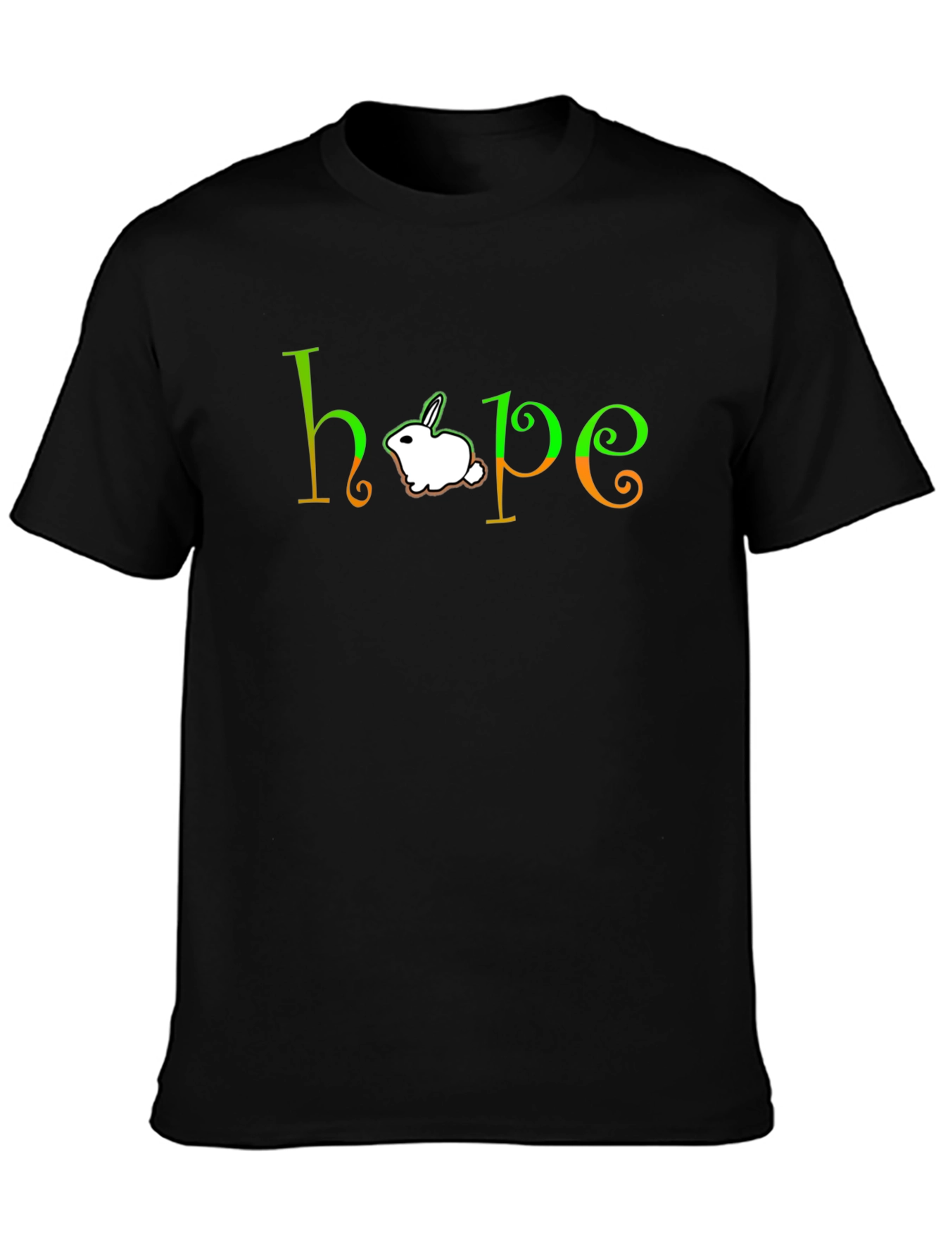 Hope Rabbit Graphic Tee - Unisex Black T-Shirt