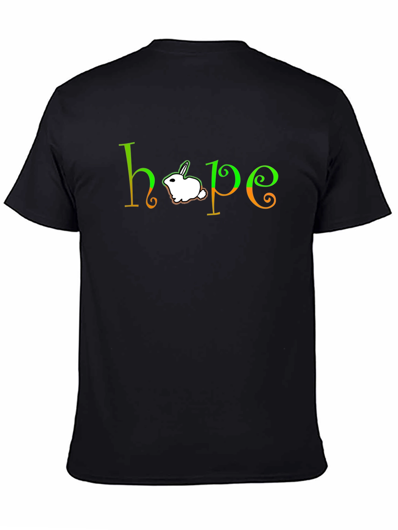 Hope Rabbit Graphic Tee - Unisex Black T-Shirt