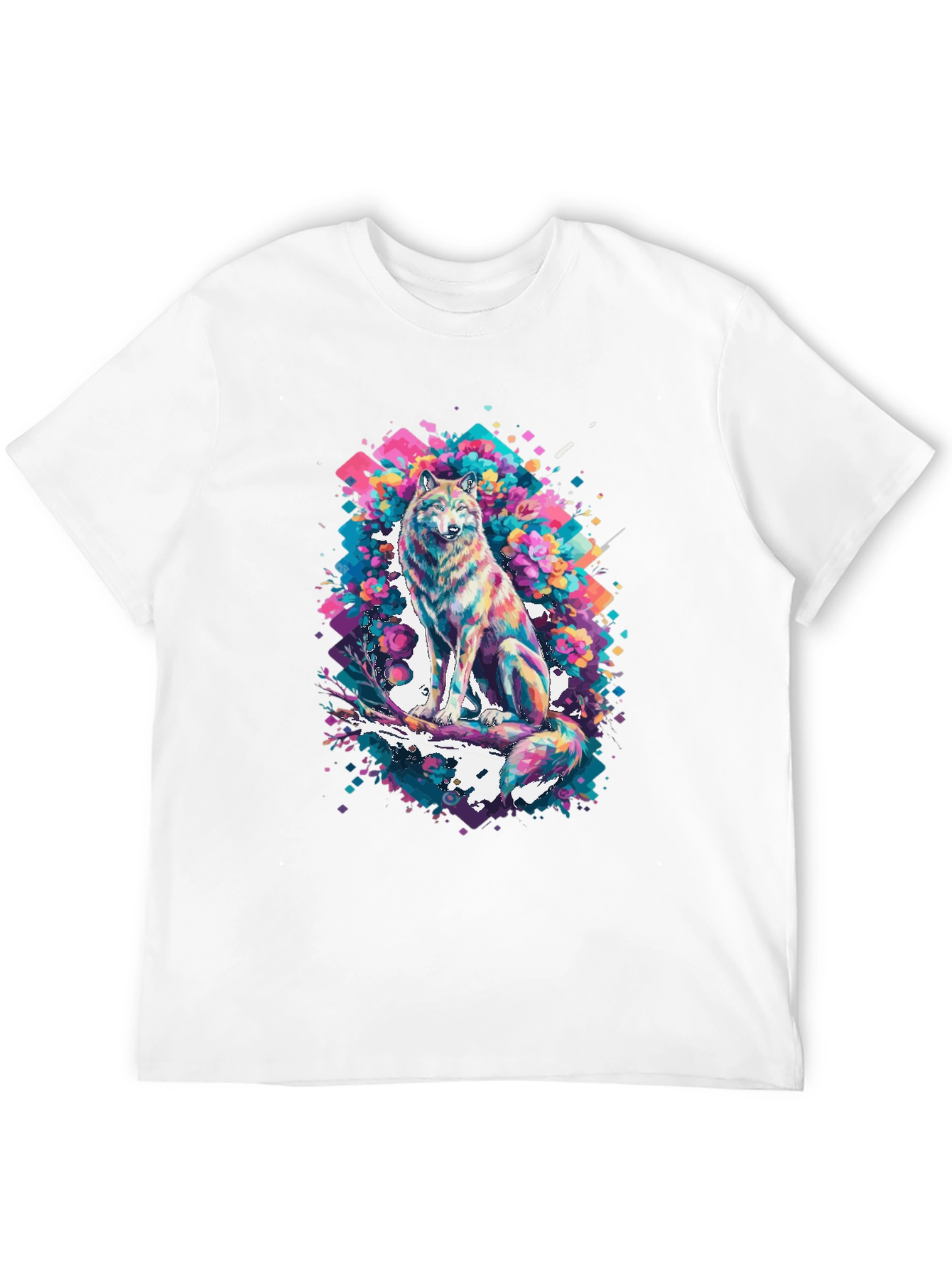 Abstract Wolf Graphic T-Shirt