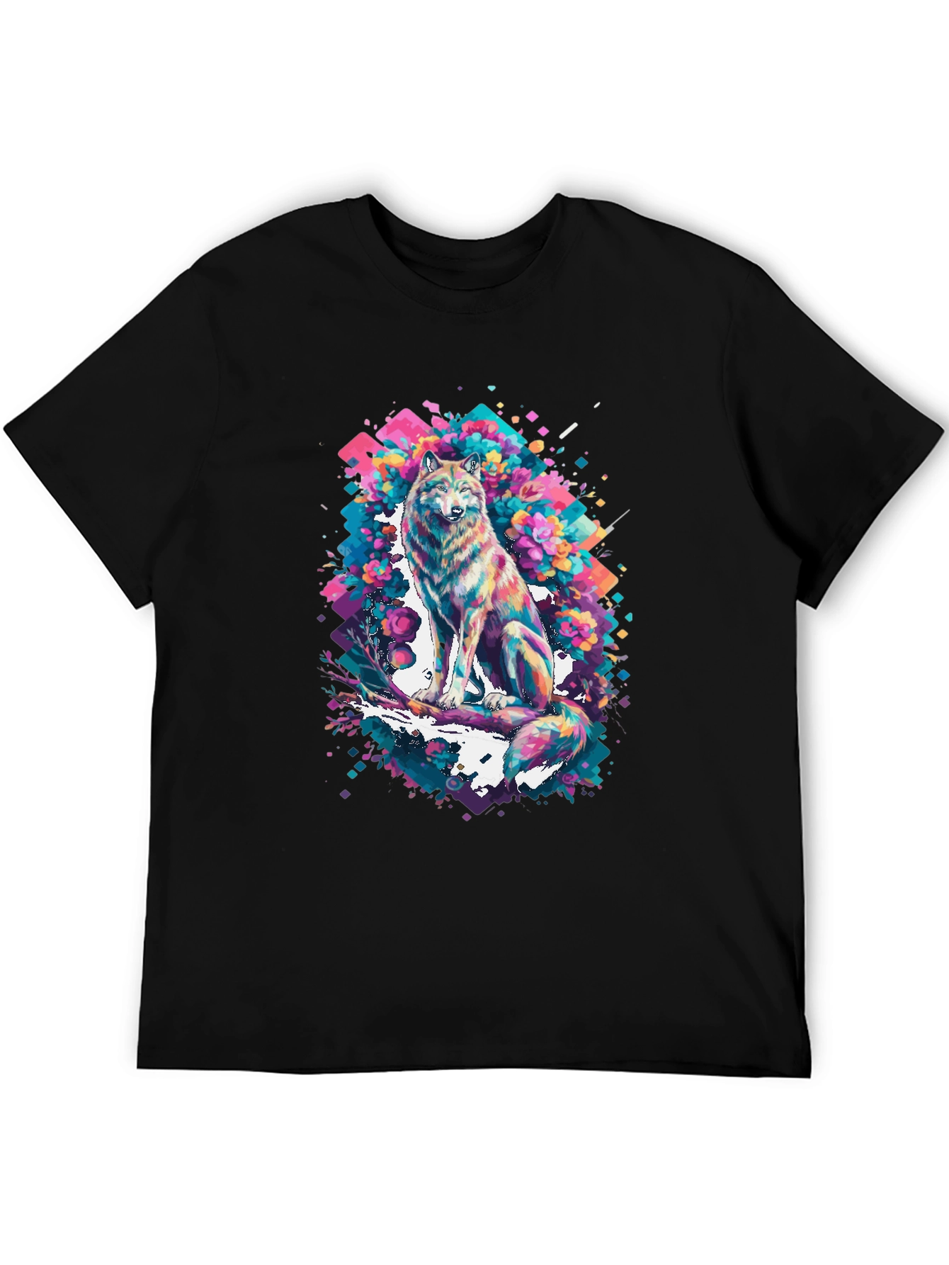 Abstract Wolf Graphic T-Shirt