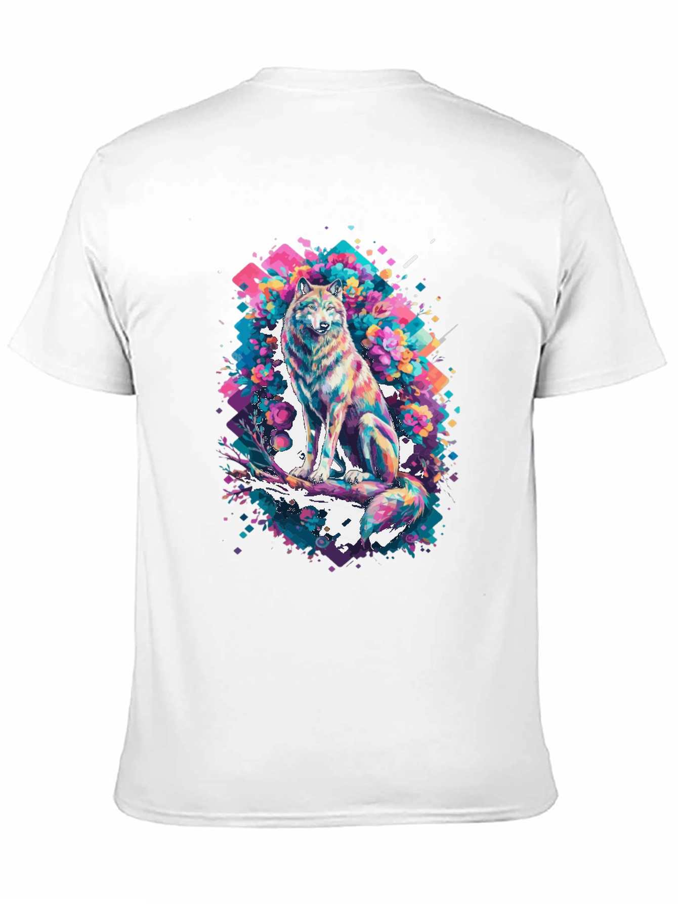 Abstract Wolf Graphic T-Shirt