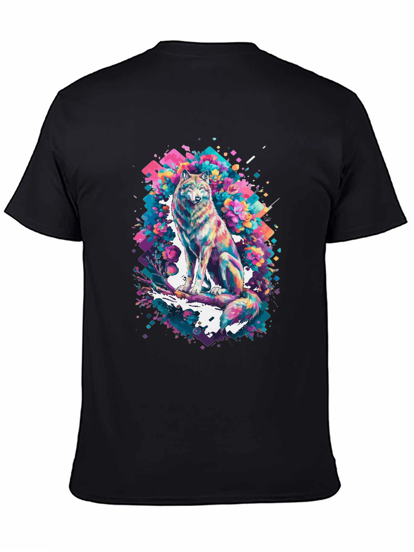 Abstract Wolf Graphic T-Shirt