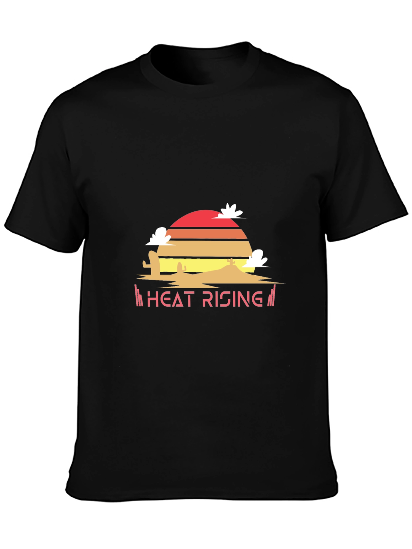 Heat Rising Graphic Tee - Desert Sunset Black T-Shirt