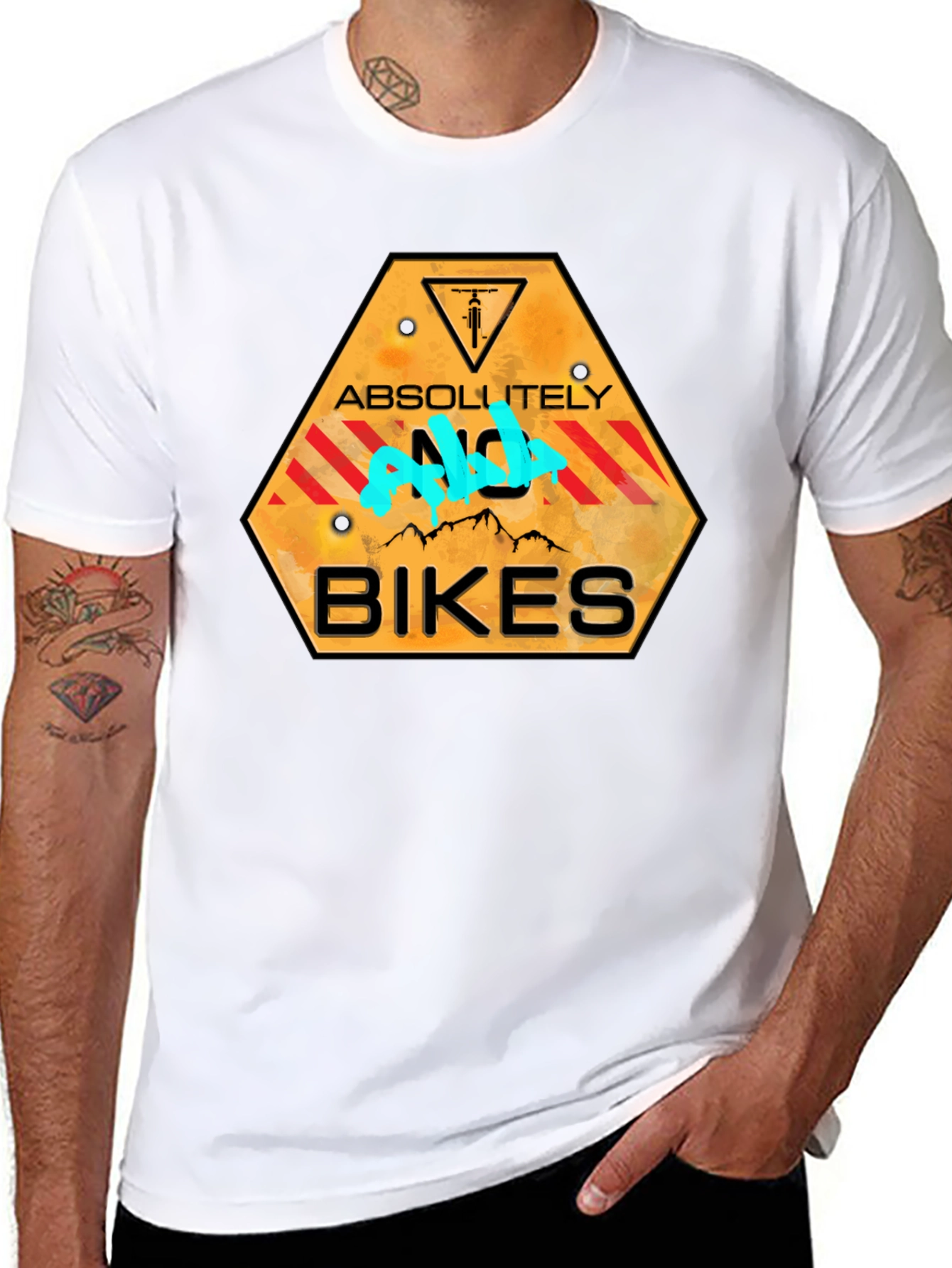 Absolutely No Bikes T-Shirt - Novelty Graphic Tee