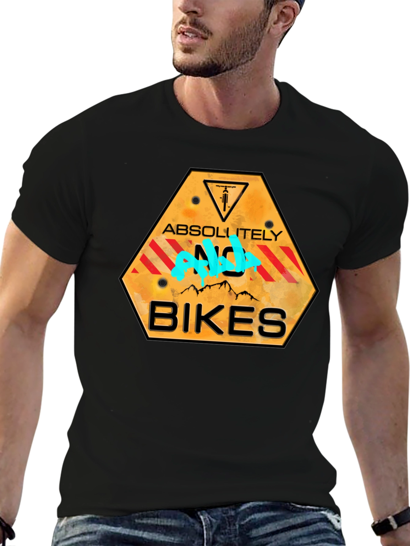 Absolutely No Bikes T-Shirt - Novelty Graphic Tee