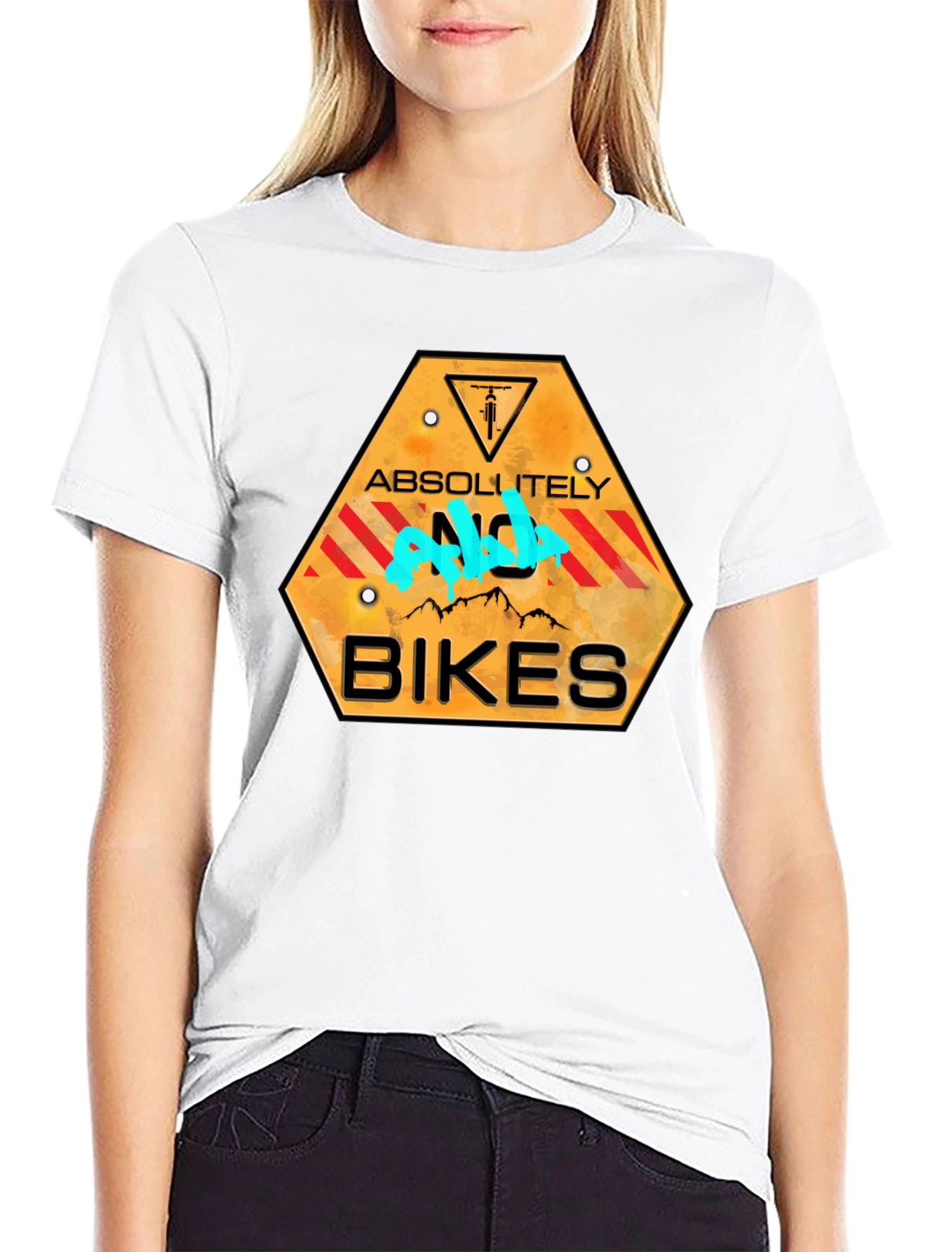 Absolutely No Bikes T-Shirt - Novelty Graphic Tee