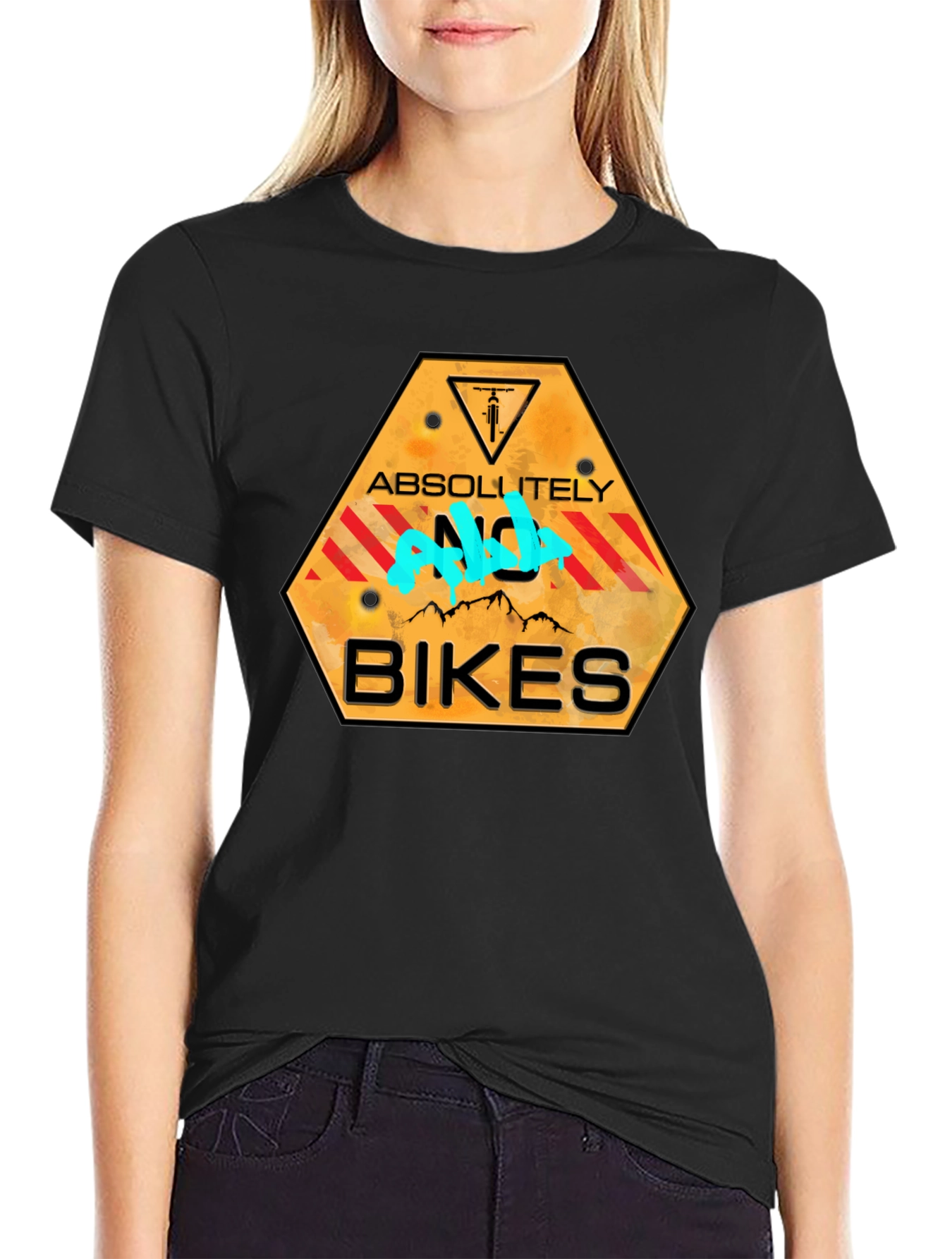Absolutely No Bikes T-Shirt - Novelty Graphic Tee