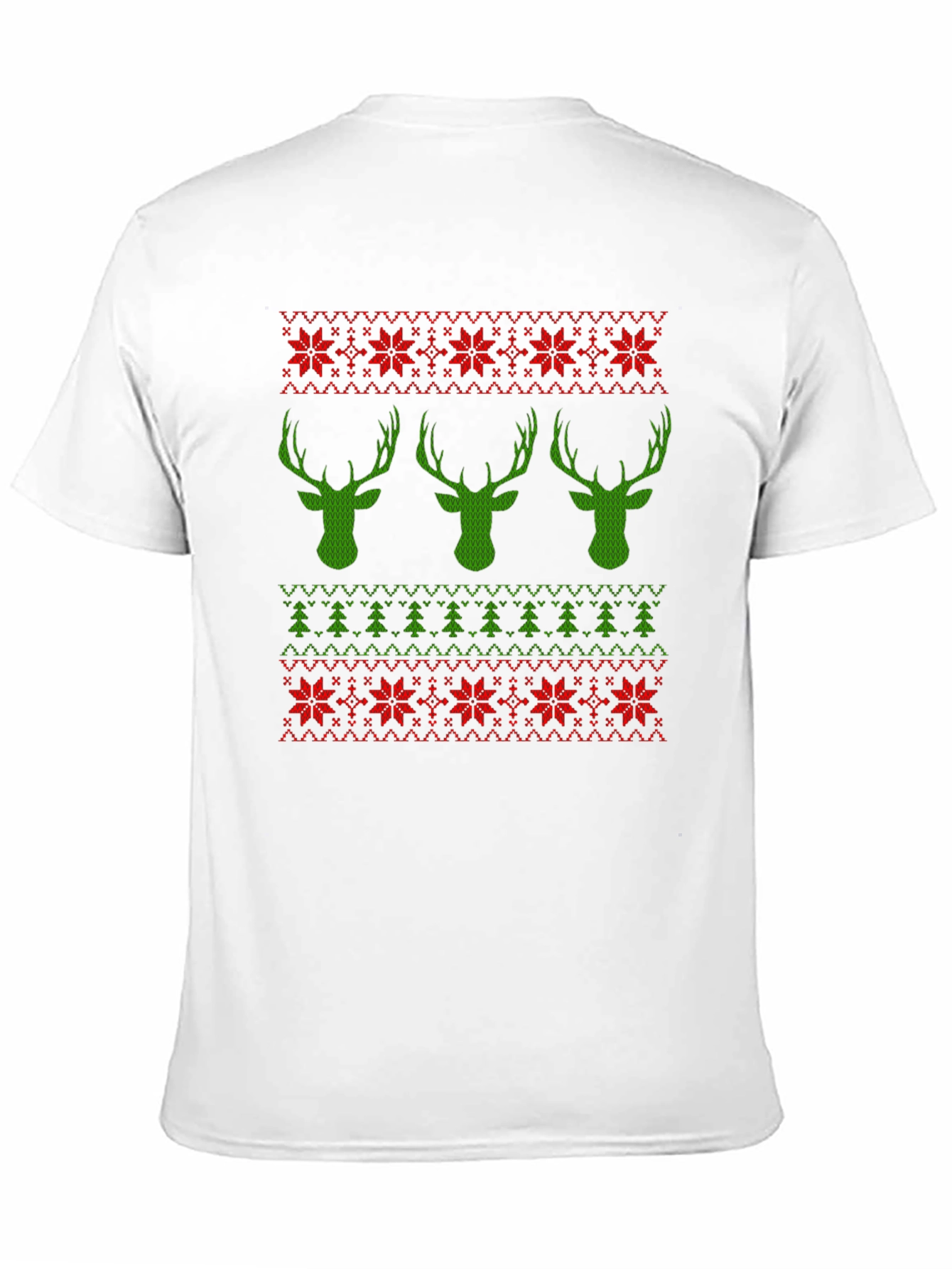 Ugly Christmas Sweater T-Shirt with Deer and Trees