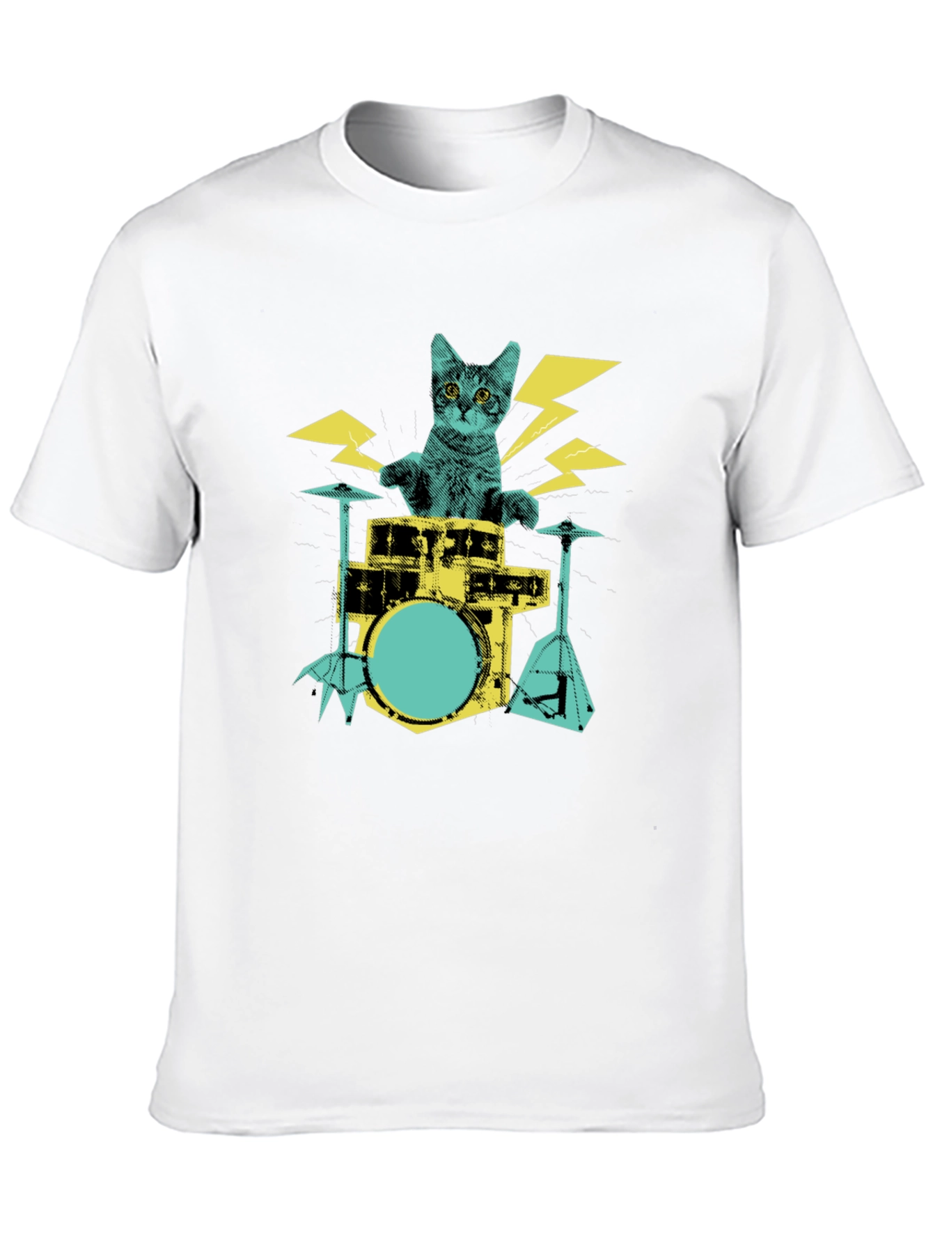 Cat Drummer Graphic T-Shirt